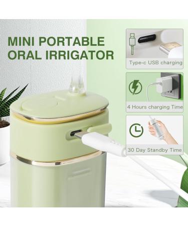 Portable Travel Water Flosser for Braces - Cordless Mini Oral Irrigator for Kids & Adults - Power Dental Care in Standard Green - Buy Online on GoSupps.com