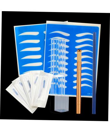 Angoily Microblading Eyebrow Skin Semi-permanent Kit Pen Practice Pencil with Storage Manual Golden - Buy Online on GoSupps.com