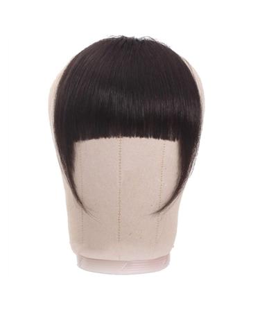 Bangs Bangs Hair for Women Bangs Hair Clip Extension Brazilian Human Hair Blunt Bangs Clip In Thick Natural Hair Extension Non-Remy Clip-In Neat Bang Hairpieces for Women Curved Bangs for Daily Wear 1B Black 12g T