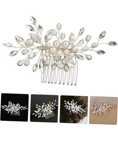 Beavorty Wedding Hair Comb Bridal Headwear Wig White Crystal Decorative Hair Comb - Buy Online on GoSupps.com