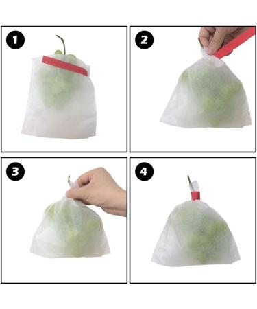 jweemax 100Pcs Nylon Fruit Bags Anti-Bird Protect Bags Reusable Net Bags Grapes Protection Bags with Drawstring - Buy Online on GoSupps.com