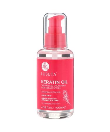 Luseta Beauty Keratin Oil Weightless Smoothing Hair Repair Serum 3.38 fl oz (100 ml)