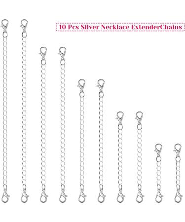 Anezus 10Pcs Necklace Extenders - Silver Bracelet Extender for Jewelry Making - Assorted Sizes - Buy Online on GoSupps.com