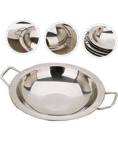 PRETYZOOM Dry Pot Amphora Hot Pot Chaffing Dishes Stainless Steel Cookware Flat Bottom Wok Pan Non Stick Frying Pans Stainless Steel Saute Pan Cookware for Kitchen Home Accessory 28X28X5.5CM Silver - Buy Online on GoSupps.com