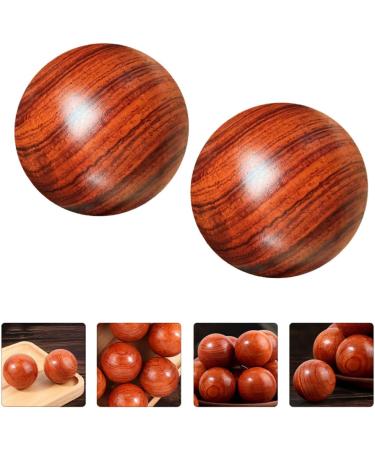 Natural Solid Wood Massage Ball - 2-Pack Hand & Foot Massager - 5cm Round Massage Balls for Hand Exercise | Health & Wellness - Buy Online on GoSupps.com