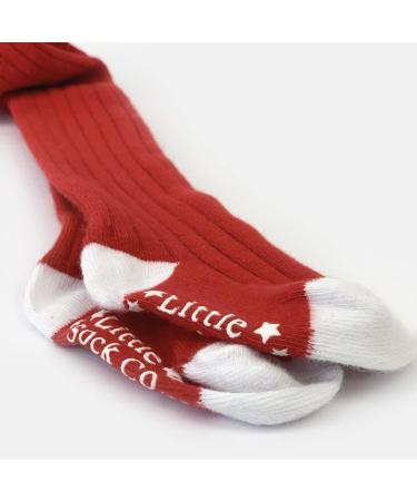 Non-Slip Super Soft Ribbed Girls Tights - Red | Cozy Anti-Skid Winter Wear for Active Toddlers | 1 Year - Buy Online on GoSupps.com