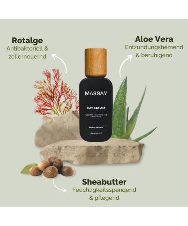 Face cream for men and women 50 ml - Moisturizing cream with hyaluronic acid aloe vera and amino acids - Handmade in Germany - MASSAY face moisturizer - Buy Online on GoSupps.com