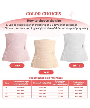 Postpartum Belly Binder - Large Pink Abdomen Girdle for Body Recovery After Childbirth - Buy Online on GoSupps.com