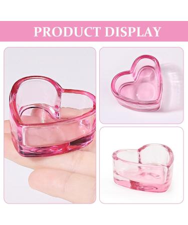 minkissy Nail Dappen Cup Heart Shape Dappen Dish Cups Acrylic Nail Dish Bowl Monomer Dish Glass Decorative Nail Brush Cup Manicure Tool Supply Pink - Buy Online on GoSupps.com