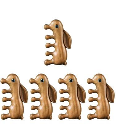 minkissy 5pi ces Peigne De Massage Naturel Forme De Lapin Peigne Dents Larges Pour Cheveux Boucl s Et Raides Accessoire Anti- Pour Et D m lage