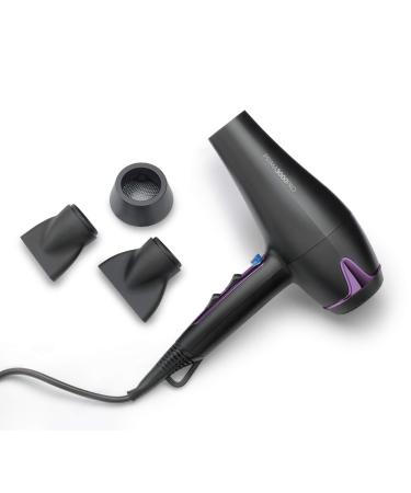 Diva Pro Styling Prima 3000 Pro Dryer 2200 W Professional Hairdryer with Ionic Conditioning Purple Black With Purple Highlights Single
