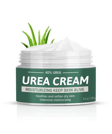 Urea Cream 40 Percent For Feet Maximum Strength with 2% Salicylic Acid 4.3 oz Foot Cream For Dry Cracked Heels Feet Knees Elbows Hands Callus Remover Aloe Vera For Deep Moisturizes 4.3 Fl Oz (Pack of 1)