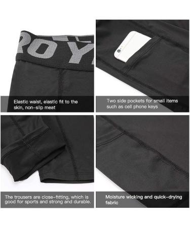 YUSHOW Men's Compression Shorts with Pocket - Quick Dry Spandex Sports Running Underwear - Black, Medium - Buy Online on GoSupps.com