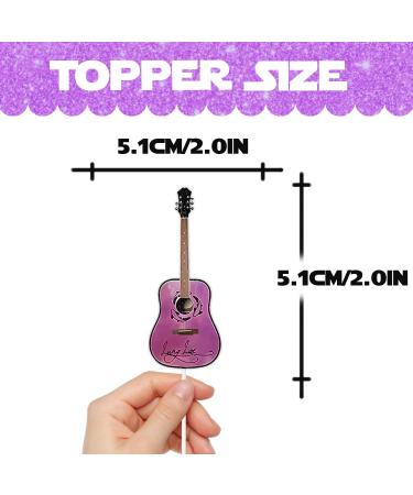 18pcs Glitter Popular Singer Guitar Dessert Cupcake Topper Cheer to Worldwide Concert Theme Decor Pick for Fan Men Women Happy Birthday Party Decorations Supplies - Buy Online on GoSupps.com