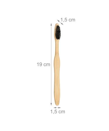 Relaxdays Bamboo Toothbrushes 24 Pack - Medium Bristle Vegan Sustainable & BPA-Free - Eco-Friendly Black Hand Toothbrushes - Buy Online on GoSupps.com