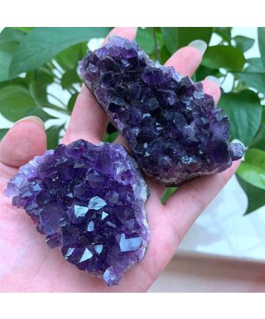 Amethyst Natural Rock Quartz Crystal Amethyst Cluster Druzy Geode Specimen Reiki Natural Stones and Minerals (Color : 60-80g Size : 5Pcs) 5Pcs 60-80g