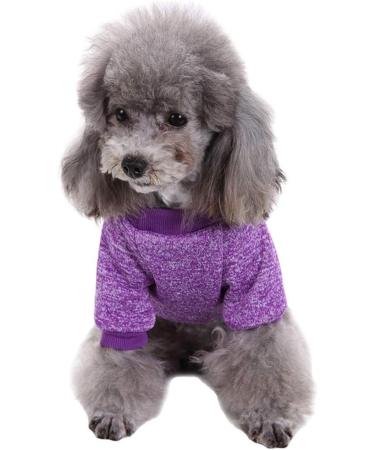 CHBORLESS Pet Dog Classic Knitwear Sweater - Warm Winter Coat for Small Dogs (Medium, Purple) - Buy Online on GoSupps.com