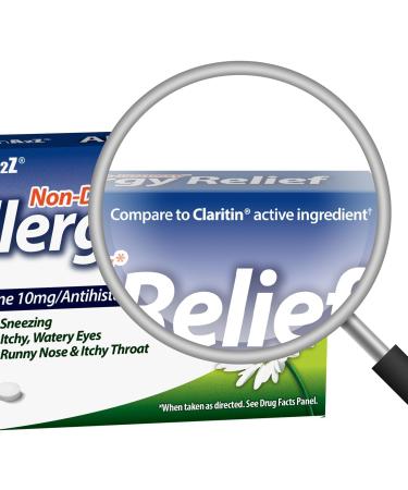 HealthA2Z Allergy Relief | Loratadine 10mg | Antihistamine | 24-Hour Allergy Medicine | 5 Tablets (Pack of 24) | 120 Tablets Total | Value Pack - Buy Online on GoSupps.com