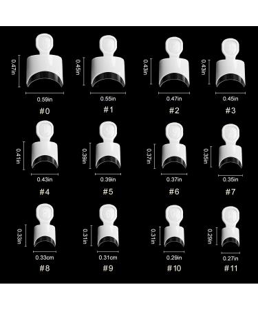 Krofaue 120PCS Short French Acrylic Nail Tips - White Half Cover False Nails for DIY Nail Art | 12 Sizes with Case - Buy Online on GoSupps.com