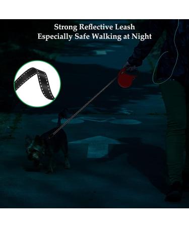 Etaccu Rollerin Retractable Dog Leash - 5m One-Button Block Reflective Non-Slip Handle for Small/Medium Dogs up to 20kg - Red - Buy Online on GoSupps.com