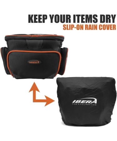Ibera Bike Handlebar Bag for Camera Equipment  Clip-on Quick Release Bicycle Bag with Rain Cover and Map Sleeve  Medium (IB-HB4) - Buy Online on GoSupps.com