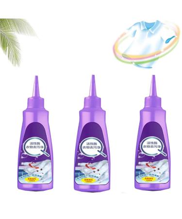 Active Enzyme Laundry Stain Remover New Fast Laundry Stain Remover White Shirt Guardian Garment Stubborn Stain Cleaner Oil Remover Stubborn Stains Cleaner Clothes Oil Stain Remover (Purple 3pcs) Purple 3pcs