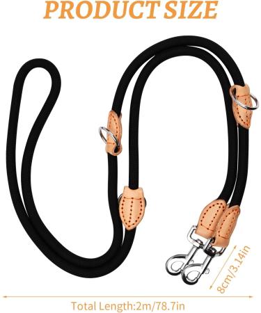 Rapidbok Adjustable Nylon Dog Leash - Durable Black Practice Leash for Small Medium and Large Dogs - Perfect for Courtyard & Freehand Use - Buy Online on GoSupps.com