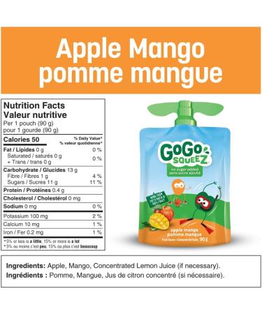 GoGo squeeZ Fruit Sauce Variety Pack Pineapple Passion Fruit Strawberry Pear Mango No Sugar Added. 90g per pouch Pack of 20 - Buy Online on GoSupps.com