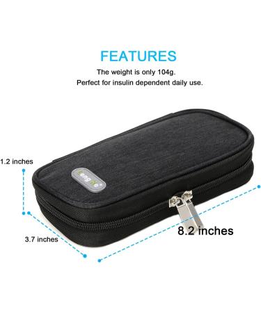 Insulin Cooling Bag with 2 Cooling Packs - Safe & Cold Diabetes Accessories for Travel | YouShares 03 Black - Buy Online on GoSupps.com