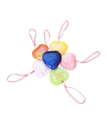 Alipis 6pcs Heart Sequin Pendant Ornament Christmas Polished Ball Valentine's Day Hanging Tags Appendix