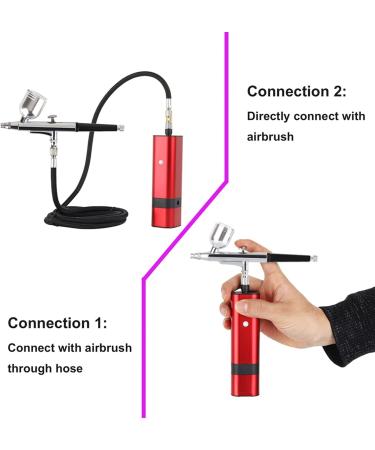 Mini Airbrush Kit Cup Replaceable Black Red Spray Gun for Painting Barber Makeup Food Decoration Tatoo Nail - Tool Kit(F) - Buy Online on GoSupps.com
