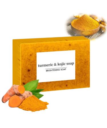 Lemon Turmeric Soap Natural Organic Turmeric Face and Body Wash Soap Bar Lemon Turmeric Glowing Skin Care Soap Deep Clean Firm Pores Even Out Skin Tone (1pc)