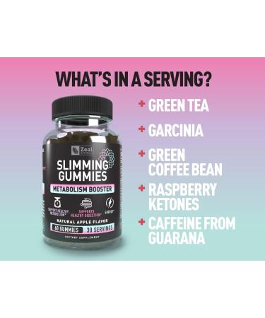 Zeal Naturals Healthy Metabolism Support Gummies - Digestion, Appetite & Energy Boost - Green Tea, Garcinia Cambogia, Raspberry Ketones - Plant-Based & Gelatin Free - 60 Count - Buy Online on GoSupps.com