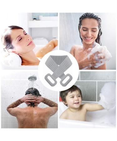 Extra Long Silicone Back Brush - 90cm Durable Shower Scrubber for Deep Clean | Soft & Effective Body Brush for Men & Women (Gray) - Buy Online on GoSupps.com