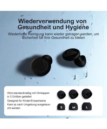 3D Soft Sleep Earplugs | Reusable Silicone Hearing Protection | Reduce Snoring & Enhance Travel Concentration - S/M/L Sizes - Buy Online on GoSupps.com