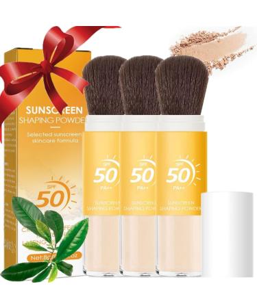 (Most Gifted) 3PCS ineral owder Foundation unscreen - SPF 50 Loose owder unscreen Setting owder ineral Brush owder | Oil Control atural Matte Finish owder unscreen For Face akeup - 8g/0.28fl.oz
