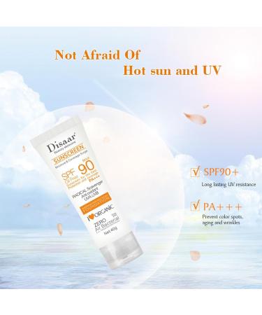  Linsition Sunscreen SPF 90 | Sun Block Spf 90 Natural Face Sunscreens Oil Free - Sunscreen Protector for Face and Body Sunscreen Cream for Most - Buy Online on GoSupps.com