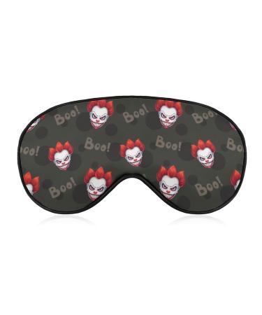 Scary Evil Clown Faces Sleep Mask Eye Cover for Sleeping Blindfold with Adjustable Strap Blocks Light Night Travel Nap for Men Women