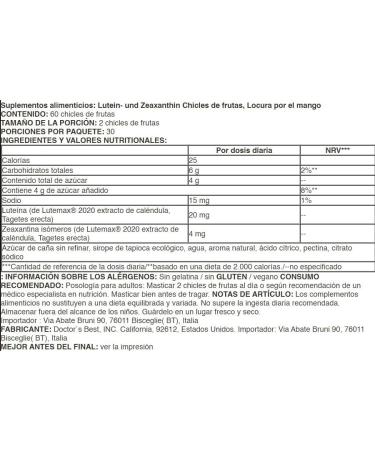 Doctor's Best Lutein & Zeaxanthin Supports Eye Health High Potency 60 Delicious Gummies Oxidative Stress Protection & Vision - Buy Online on GoSupps.com