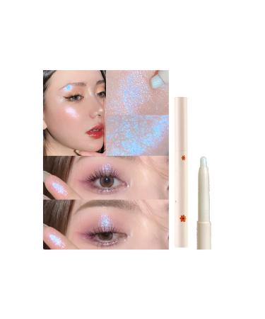 Waterproof High-Gloss Eye Shadow Pen Eyeshadow Stick Shimmer Eyeshadow Pencil Ultra Pigmented and Long Lasting Cream Eye Shadow Pen - (4# Blue)