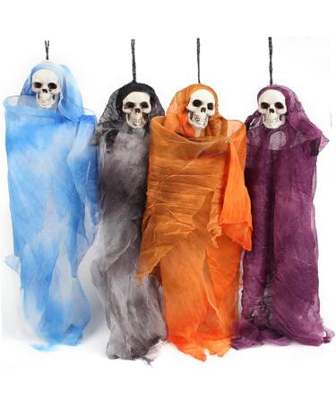 Spooky Skull Doll Halloween Decoration | Scary Hanging Ornaments & Skeleton Decor - Perfect for Outdoor & Indoor Halloween Fun - Buy Online on GoSupps.com