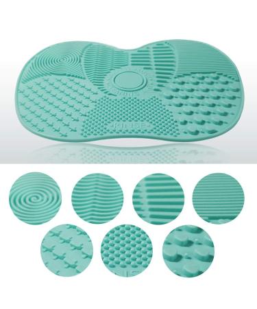 2-Pack Silicone Makeup Brush Cleaning Mat - Portable Scrubber & Wash Tool (Pink & Green) - Effective Brush Cleaner for All Brushes | International Shipping - Buy Online on GoSupps.com