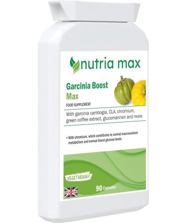 Garcinia Boost Max 90 Capsules Food Supplement Weight Loss for Men and Women. Suitable for Vegetarian and Vegan- - Buy Online on GoSupps.com
