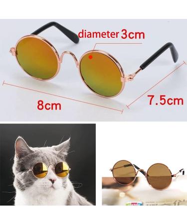 Kaimeilai 12pcs Pet Dog Cat Sunglasses Round Metal Pet Sunglasses Classic Retro Pet Sunglasses Dog Cat Cosplay Party Costume Photo Props Fashion Pet Goggles for Cats Dogs or Other Small animals - Buy Online on GoSupps.com