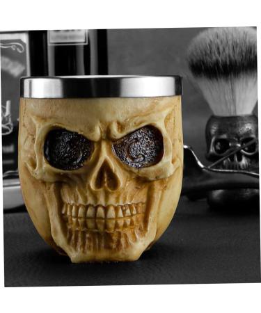 Stainless Steel Shaving Bowl Soap Cup for Foaming | Beard Brush Shaving Mug Skull Design - Buy Online on GoSupps.com