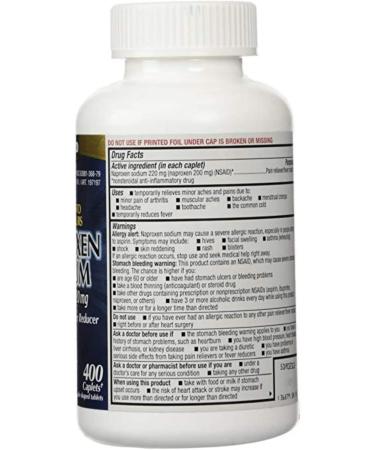 Naproxen Sodium 220mg - 400 Caplets | Pain Relief | Fast-Acting Formula - Buy Online on GoSupps.com
