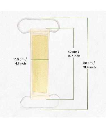 Exfoliating Loofah Back Scrubber - 100% Natural Loofah & Terry Cloth - Spa Bath Sponge for Men & Women - Deep Clean Shower Massage - Buy Online on GoSupps.com