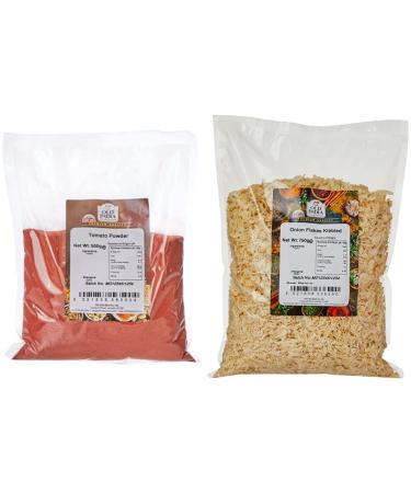 Old India Tomato Powder 500g & Onion Flakes Kibbled 750 g + Onion Flakes Kibbled 750 g Tomato 500 g (Pack of 1)