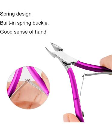 Professional Nail Skin Pliers & Cuticle Scissors - Sharp Stainless Steel Skin Scissors for Fingers & Toes - French Handle in Purple - Buy Online on GoSupps.com