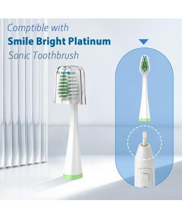 Smile Bright Platinum Sonic Electric Toothbrush Replacement Brush Heads - 4-Pack, Soft Bristles with Covers - Buy Online on GoSupps.com